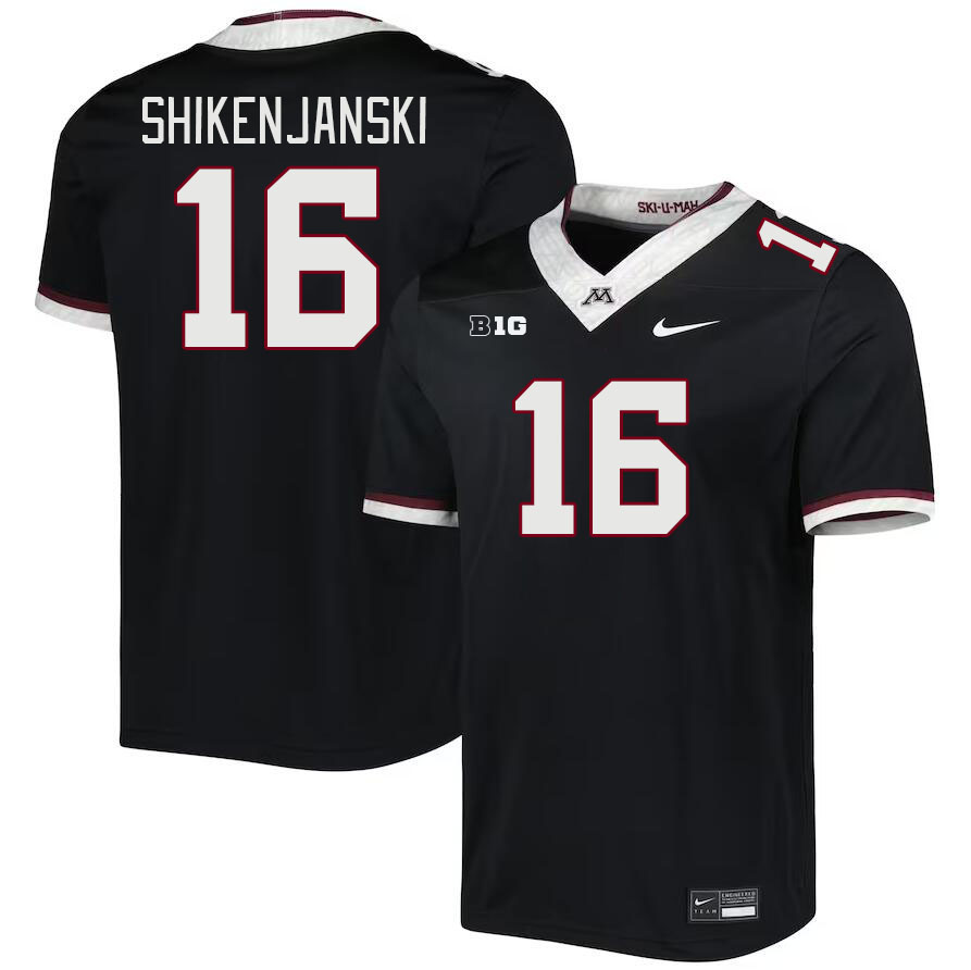 Men #16 Max Shikenjanski Minnesota Golden Gophers College Football Jerseys Stitched Sale-Black